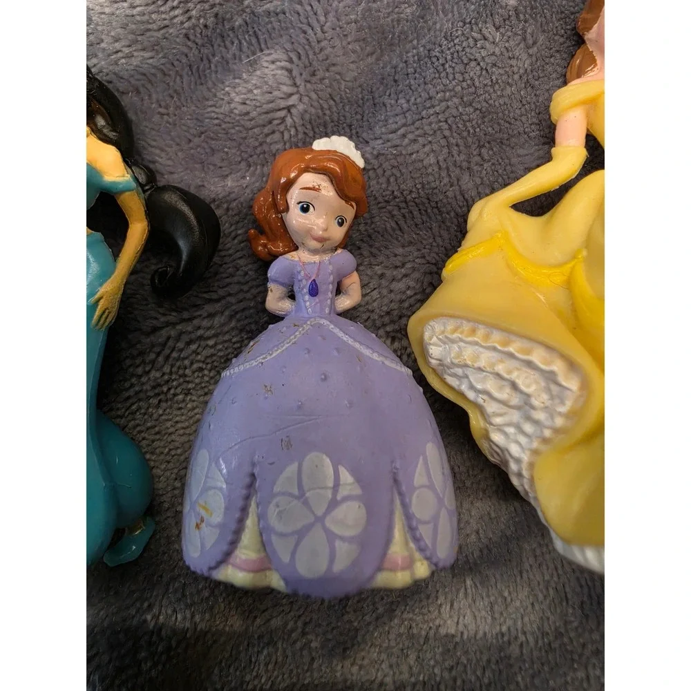 Disney Princess Figures Lot Belle Jasmine Sofia the First Cake Toppers Toy 4pc